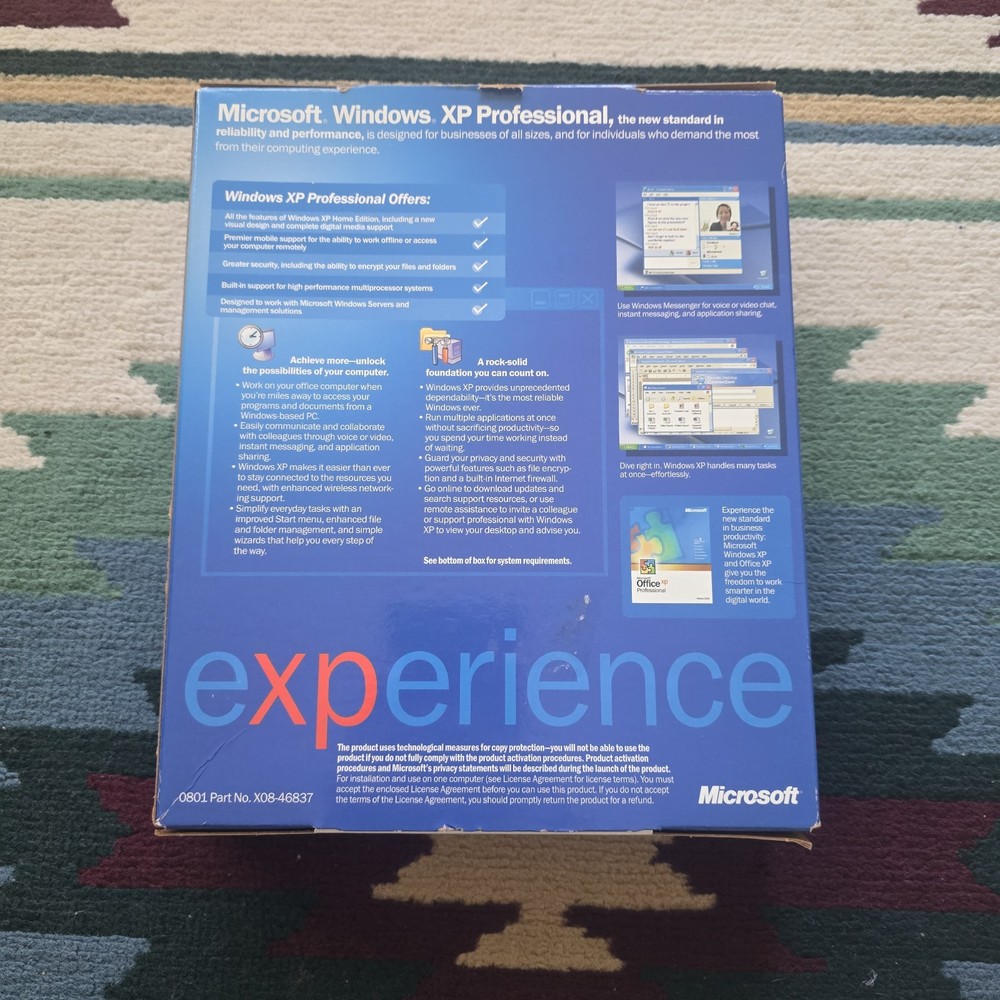 Microsoft Windows XP Professional Upgrade Version 2002 w/ Box CD & Product Key