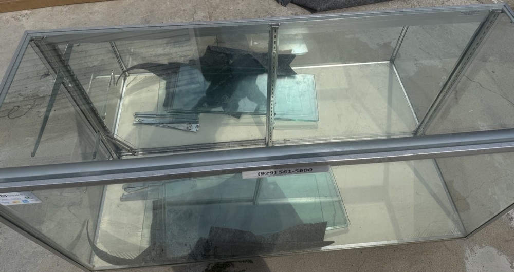 Glass Display Case For Store With Shelves & Lock