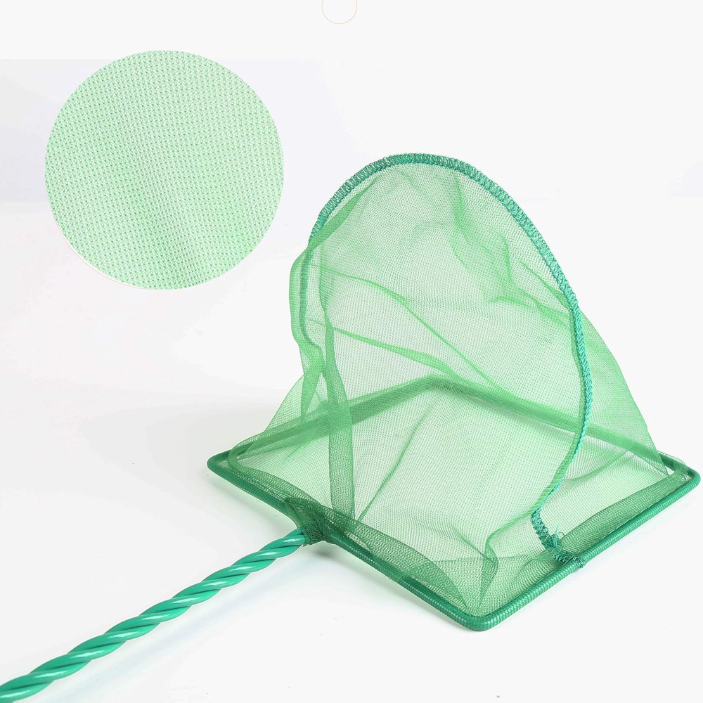 Aquarium Fish Net Set 4 Pack Fine Mesh Nylon Scoop Nets Plastic Handle Green