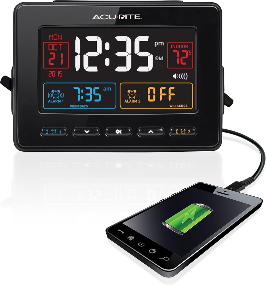 Dual Alarm Clock with USB Charging