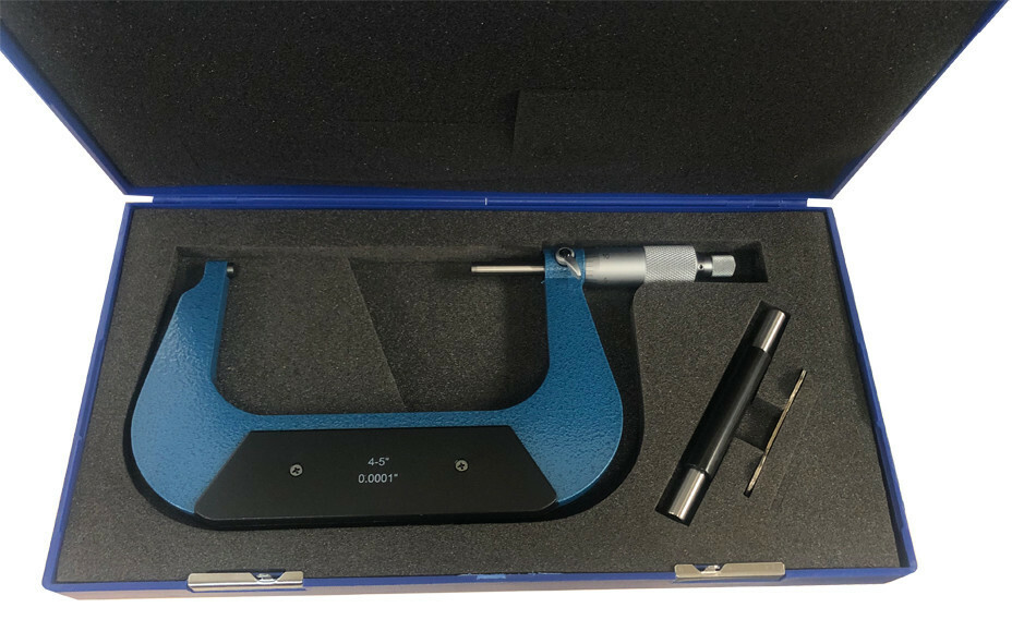Outside Micrometer 4-5" Range .0001" Resolution Digit Counter Ratchet Stop Thimb