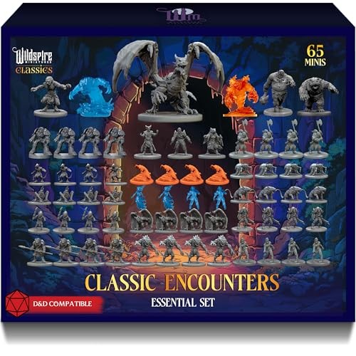 Classic Encounters - Essential Set - 65 Iconic DND Miniatures Bulk Monsters,