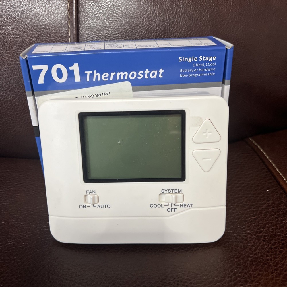 701 Digital Thermostat with Large LCD Display Non-Programmable Single Stage
