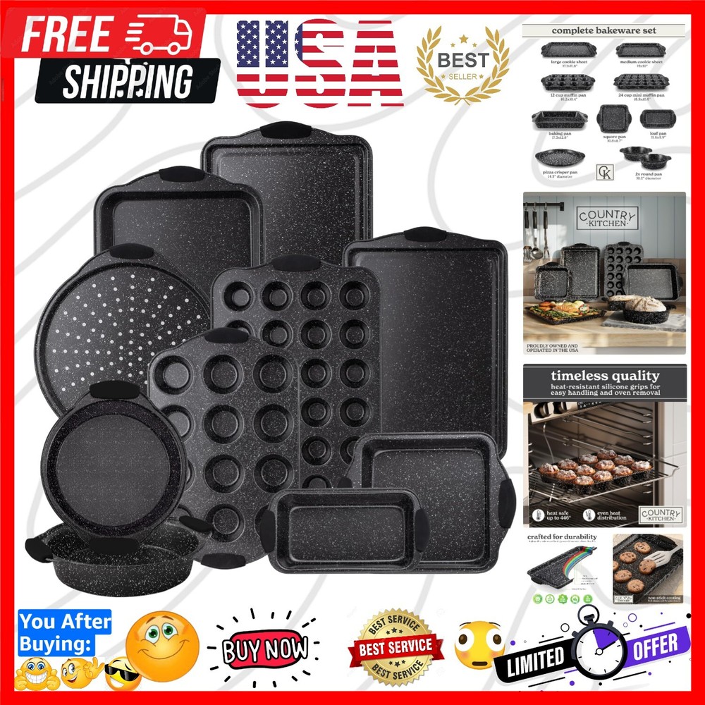 10-Piece Nonstick Baking Set, Stackable & PFOA-Free, for Modern Kitchens