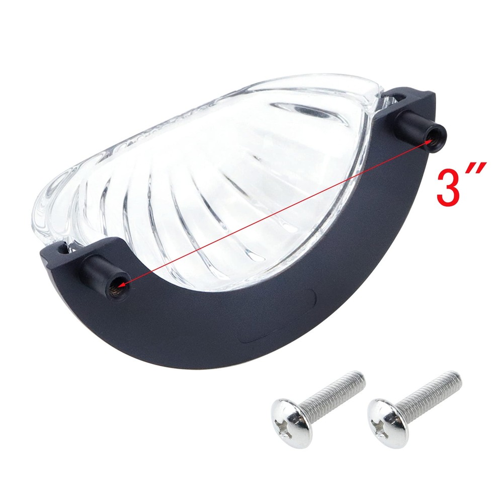 3" Hole Centers Clear Glass Cabinet Cup Pulls Scalloped Glass Round Cup Pull ...