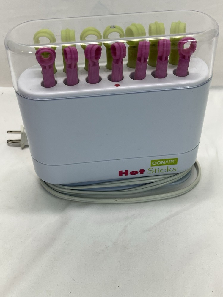 CONAIR HOT STICKS 14 BENDABLE ROLLERS LIME/PINK LARGE/SMALL SIZE PREOWNED