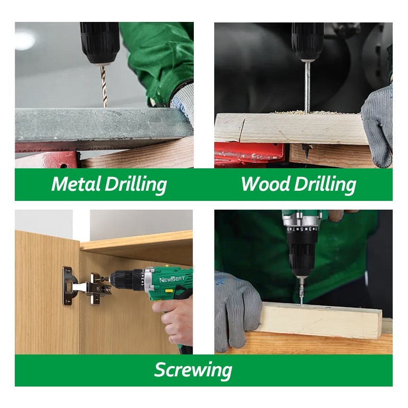 Multi-function 12V Electric Drill Screwdriver Kit Variable Speed w/ Flexible Sha