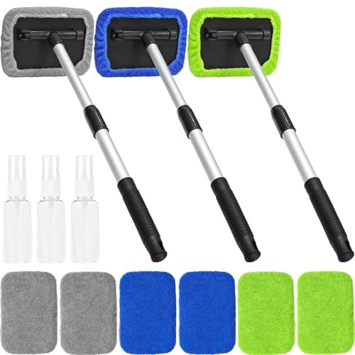 Beieverluck 15 Pieces Windshield Cleaner Tool, Inside Car Window Cleaning Tool