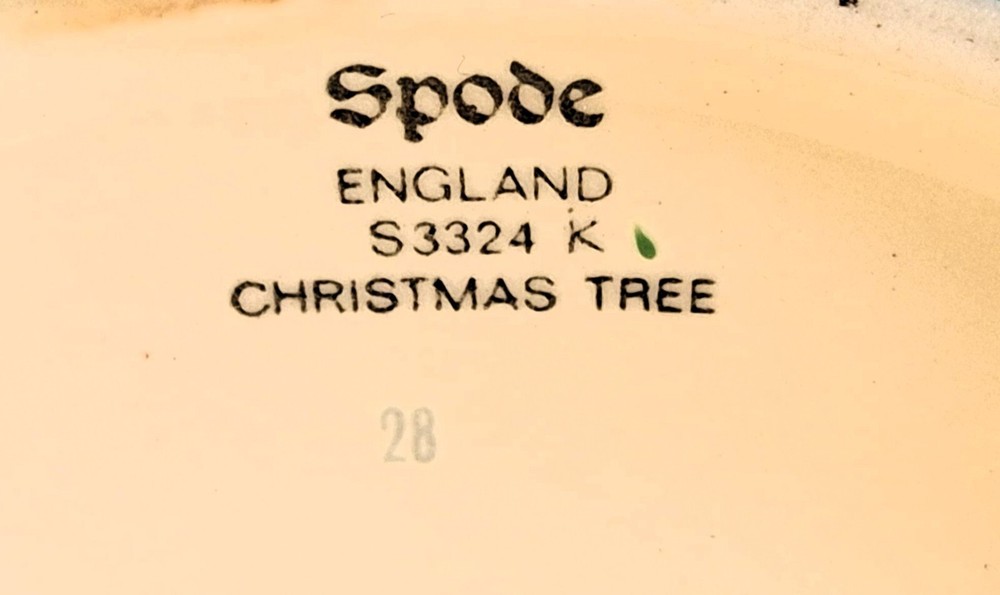 One Spode Christmas Tree Candle Holder/Stick 5 1/2" Excellent