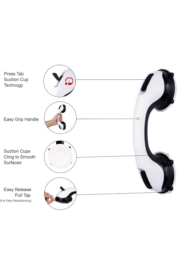 Grab bar for shower handle suction