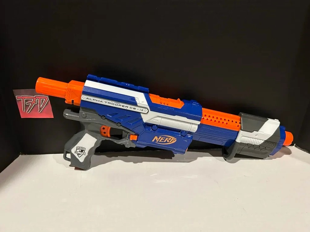 Nerf N-Strike Elite Alpha Trooper CS-12 Dart Blaster Authentic Works