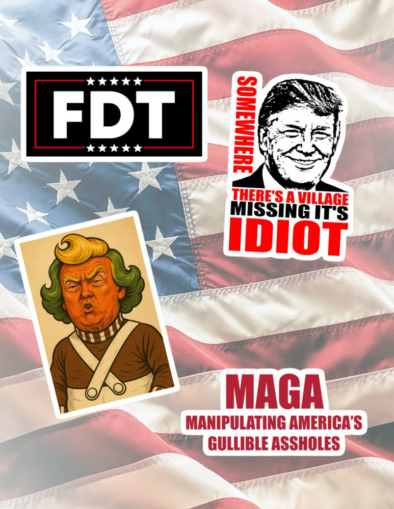 Anti Donald Trump 4pc Sticker Pack