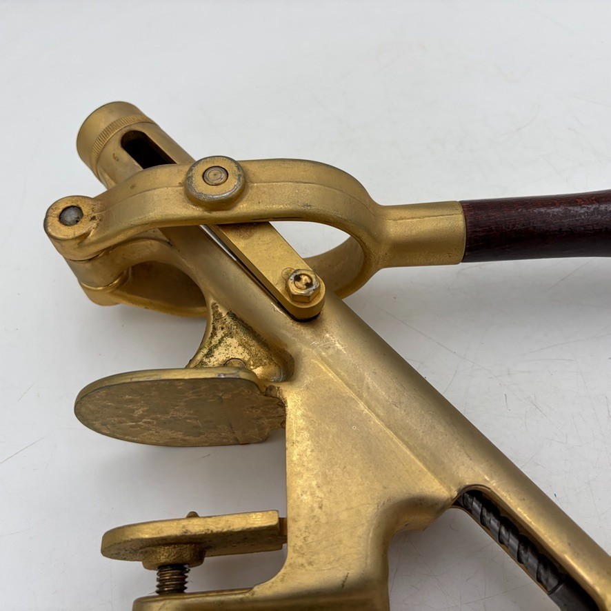 Vintage 1950-1960s Solid Brass Cedon Corkscrew Wine Bottle Opener Bar Tool