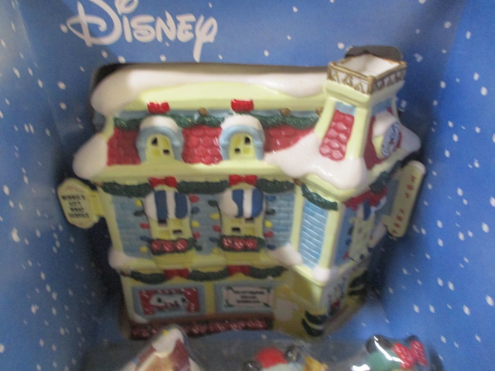 MICKEY MOUSE PORCELAIN BUILDING AND FIGURES