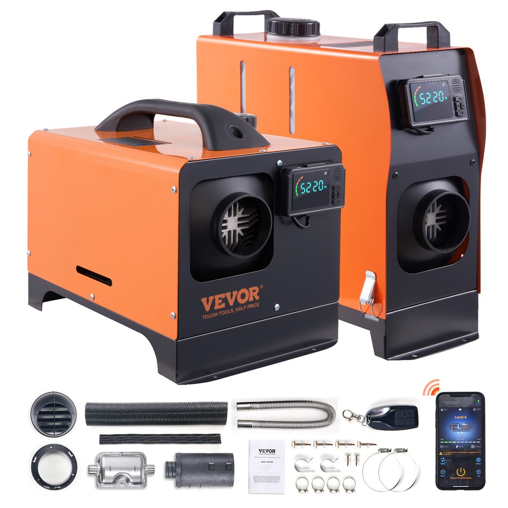 VEVOR Diesel Air Heater All-in-One 5/8 KW With LCD Remote Control Bluetooth