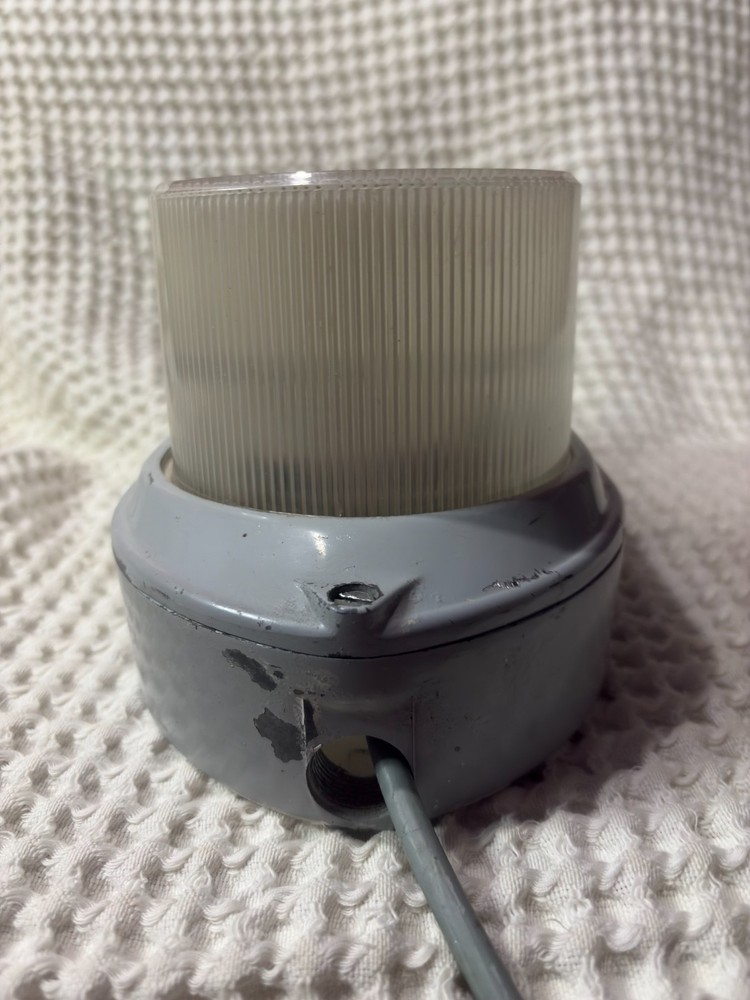 Vintage Coughtrie PY10 Bulkhead ceiling Light mettle body Polycarbonate Lens