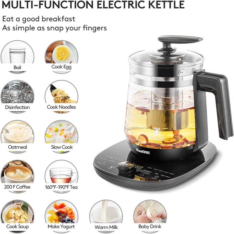 Programmable Electric Kettle Precise Temp Control Multi-Function Tea Maker Kit