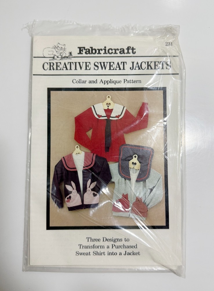 Fabricraft Creative Sweat Jackets Collar Applique Pattern Craft Kit