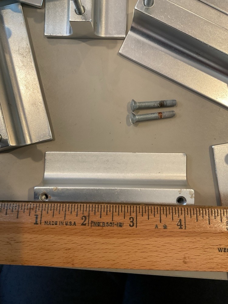 Vintage Stainless Steel Drawer Pull Cabinet Handle, Rectangular 3.5"x2", Brushed