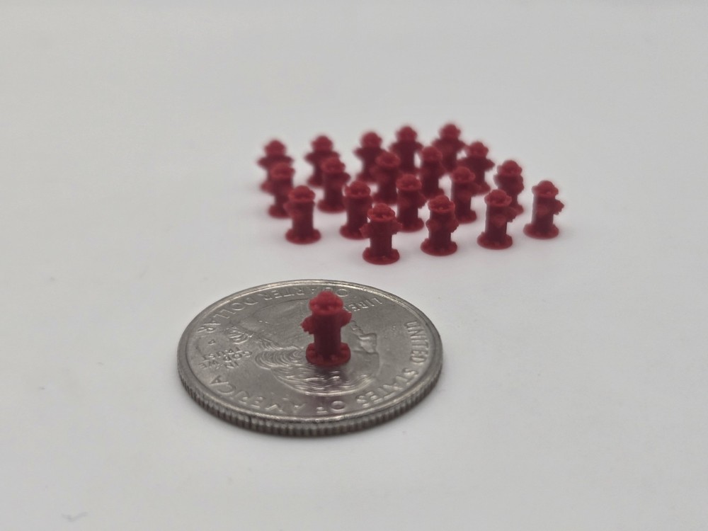 N Gauge Fire Hydrant diorama accessory *20 Pack* in Red