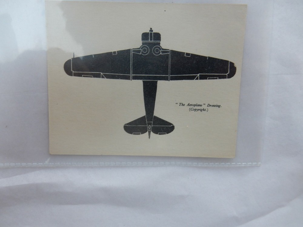 WW2 ERA SMALL RECOGNITION CARD   TYPE  ?    9 X 8 CM  /   harvard type