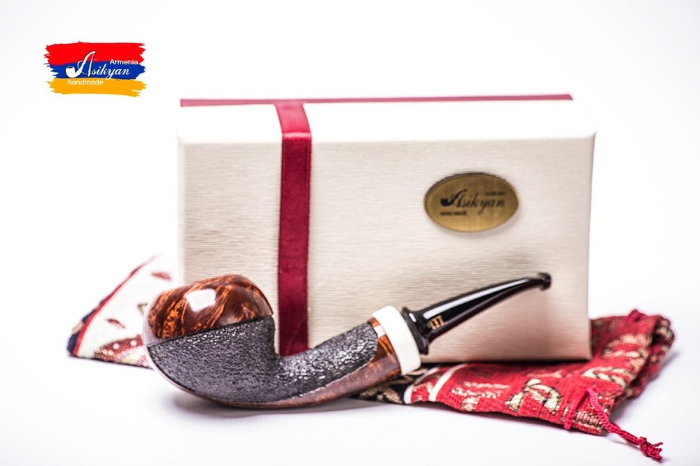 Asikyan Pipe #438/24 Apple Partially Smooth Rusticated Hand Made