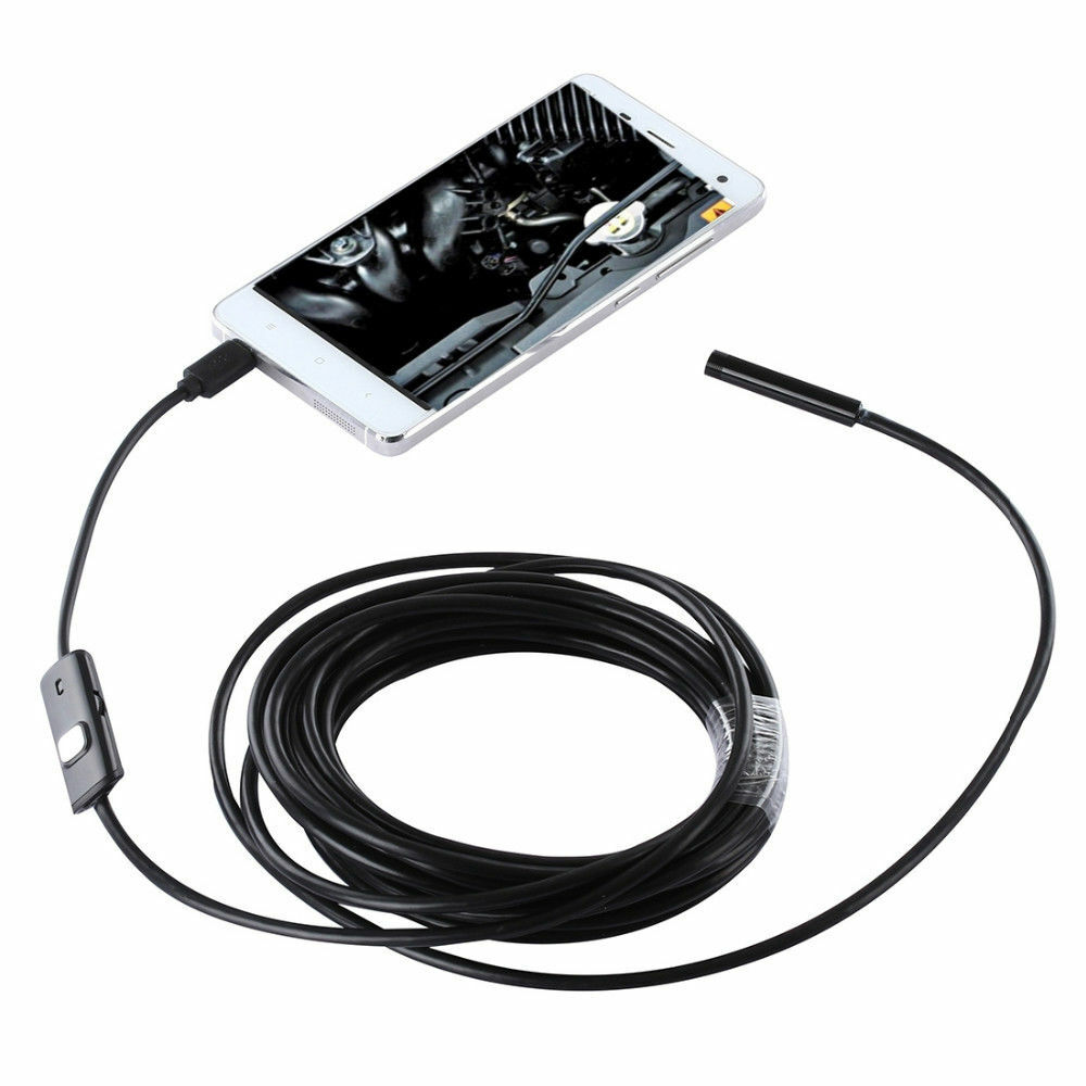 16.4FT Endoscope 7mm Borescope Snake Camera Scope Inspection USB For Android PC
