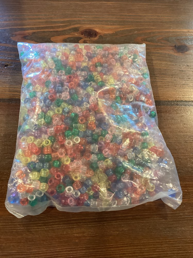 Darice Pony Bead 9mm Transparent Multi 1lb