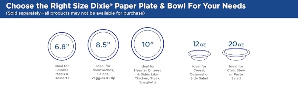 Dixie 6.8 Inch Medium-Weight Paper Plates By GP PRO, Pathways Botanical