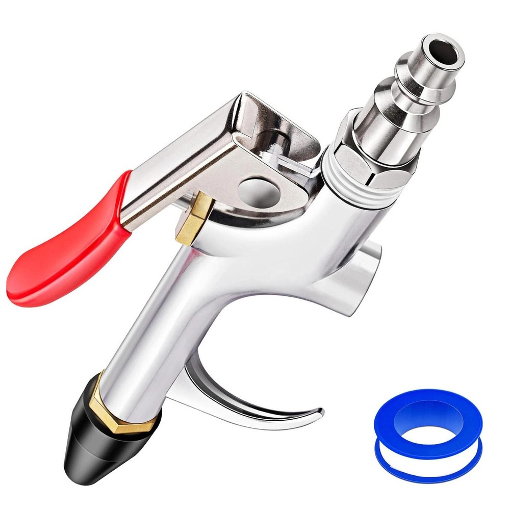 Air Compressor Accessory Blow Gun 1/4" NPT Standard Quick Fitting Rubber Tip