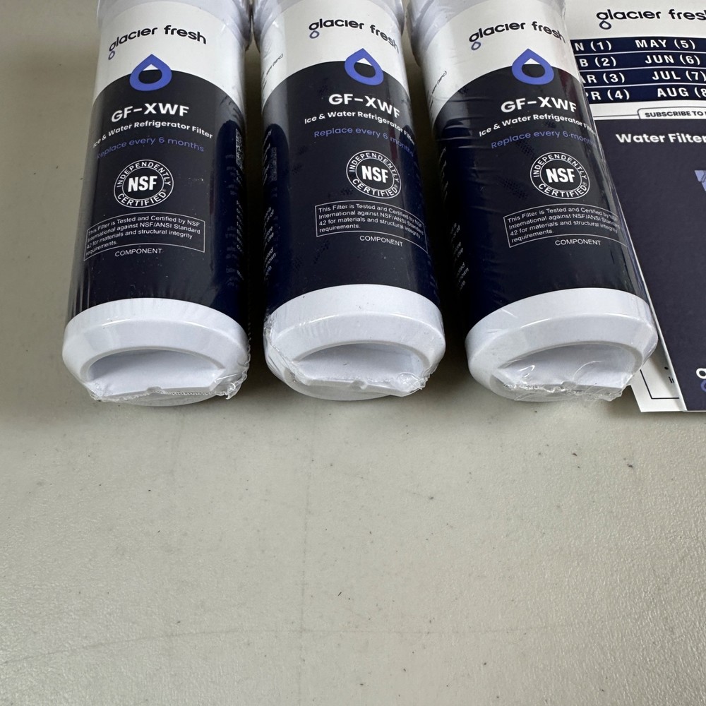 3 PACK GLACIER FRESH GF-XWF Replacement for GE XWF Refrigerator Water Filter