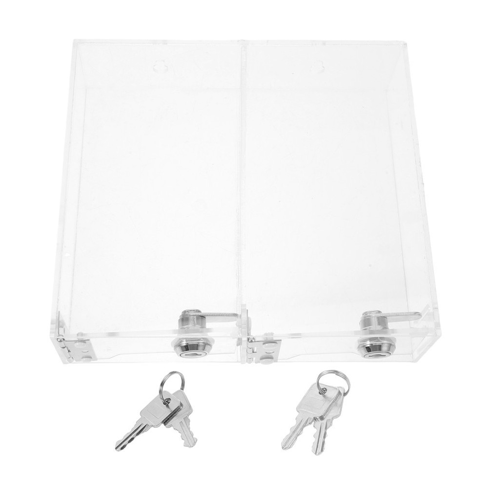 Transparent Desktop Organizer Box Storage Cabinet with Door Lockable Container