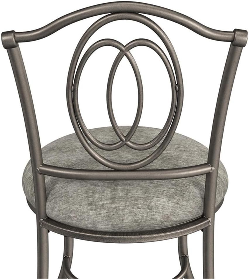 Emerson Metal Vanity Stool Silver 51053A