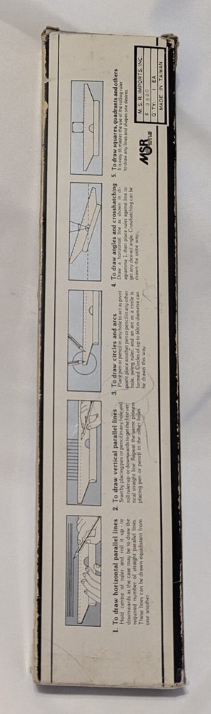 Vintage 12" Rolling Ruler Multi-Functional Drawing Instrument by MSR