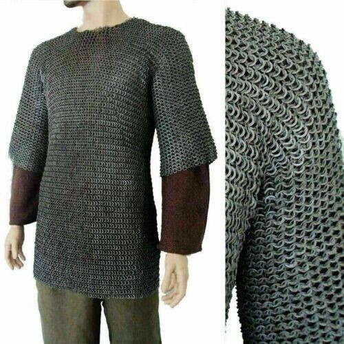 Roman Chainmail Shirt Flat Riveted Flat Washr Medieval ChainMail Armor