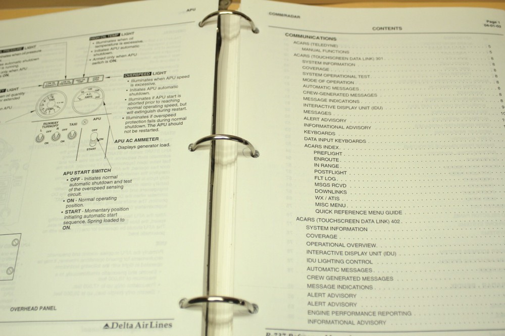 Delta Airlines B737-200 Reference & Training Manual 1999-2002 Door Instructions