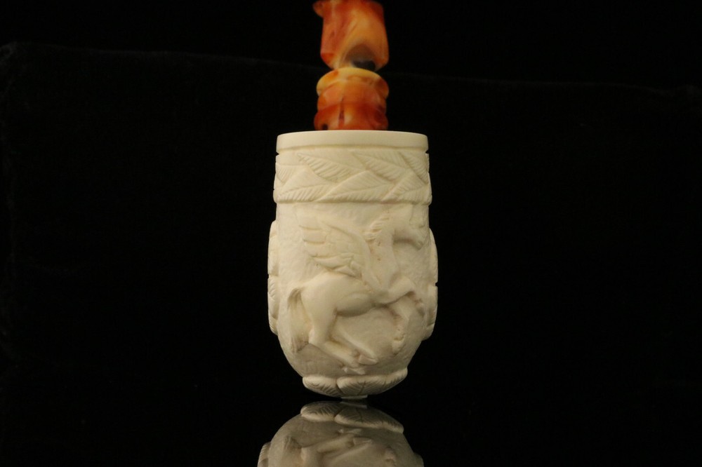 srv - Pegasus Block Meerschaum Pipe with custom case M2405