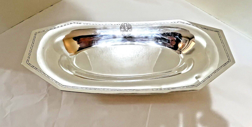 Schofield Sterling Silver Tray Monogrammed 358 Grams  13" Long.