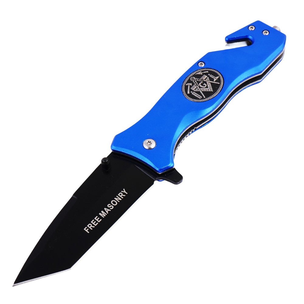Masonic Folding Knife, Engraved Masonic Logo Expertly Crafted