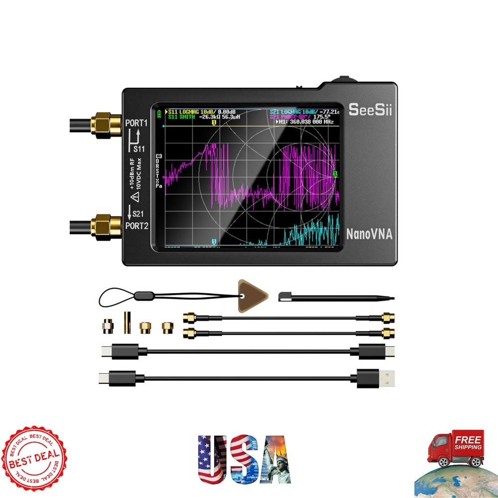 Comprehensive Antenna Analyzer: Multi-Function 10KHz-1.5GHz with LCD Touchscreen