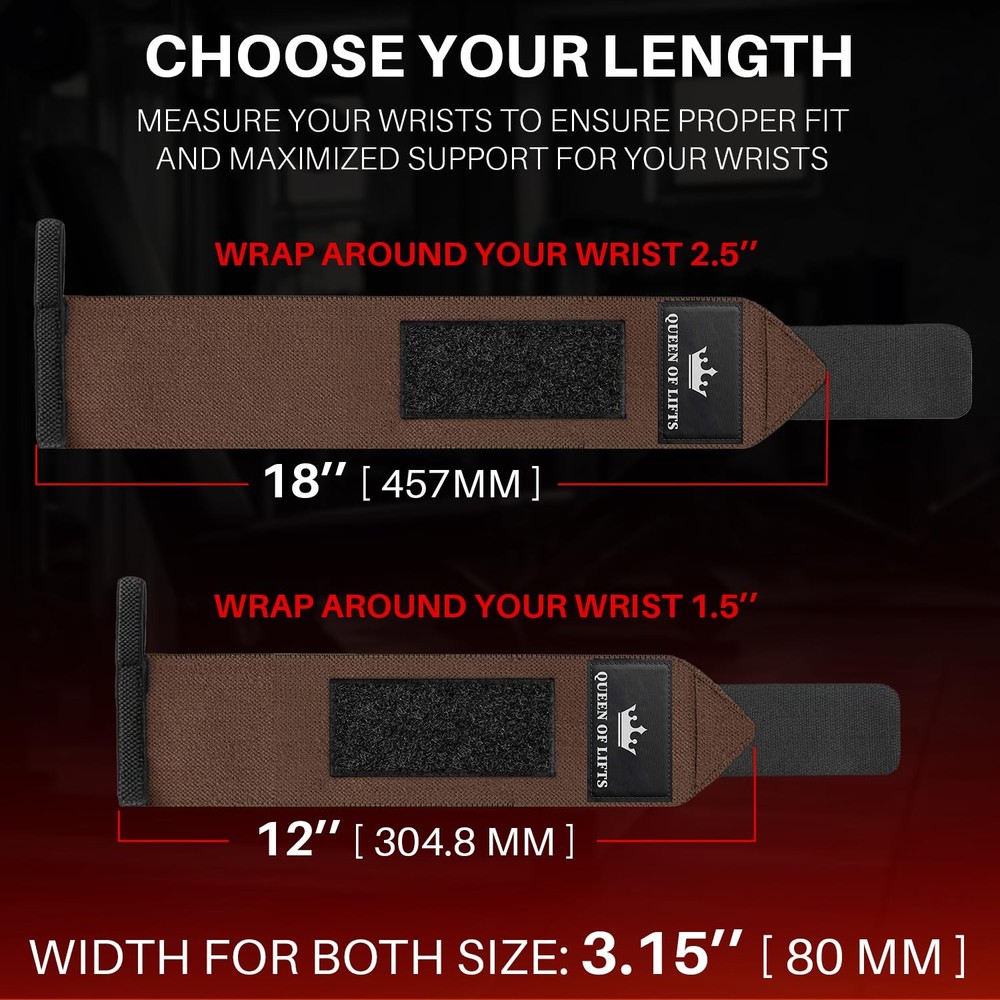 Weightlifting Wrist Wraps with Thumb Loop – 18" HeavyDuty Support for