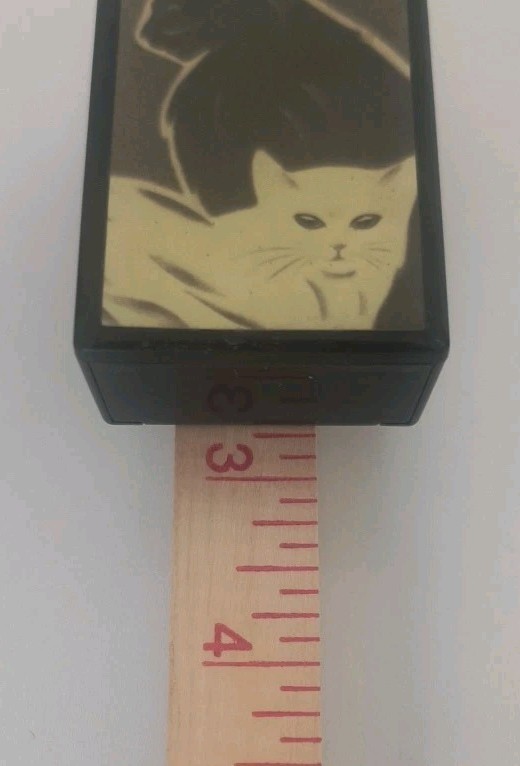 Lucy Lu Designs Black/ White Cat Mint Slide Box empty