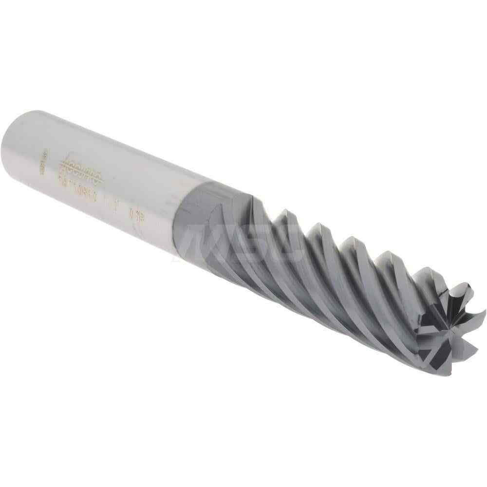 Accupro 1/2" Diam 7 Flute Single End Solid Carbide 0.03" Corner Radius End Mi...