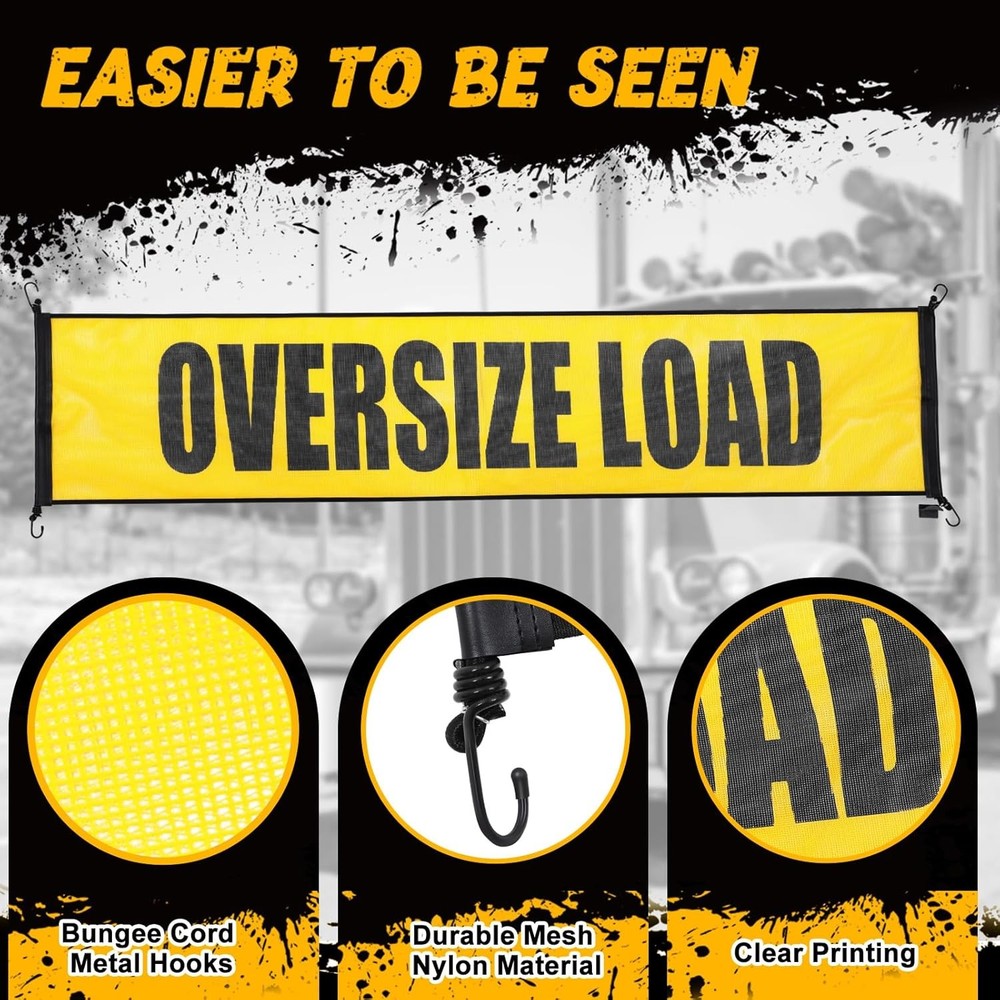 SmoothNovelty 6 Pcs Oversize Load Banner 18x84