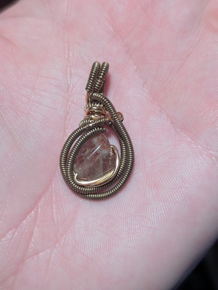 Wire Wrapped Sunstone Pendant