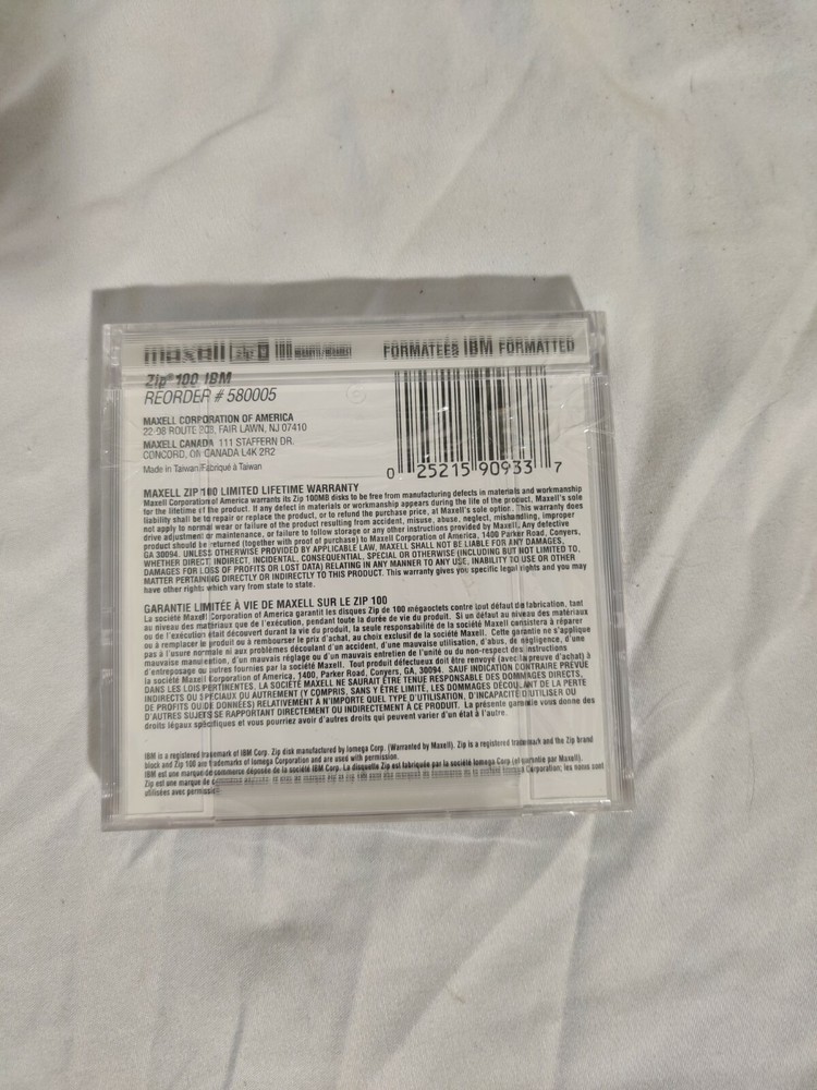 Maxell Zip 100mb Ibm Formatted