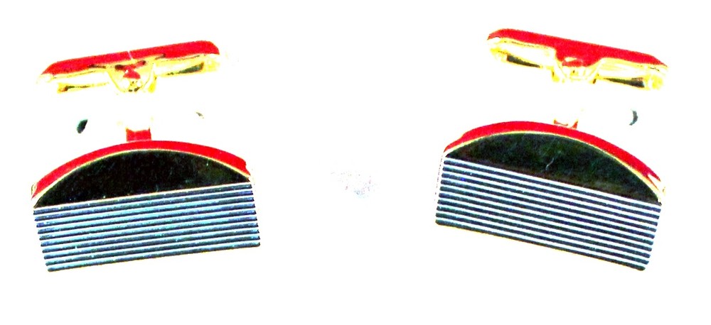 Very Nice 1" Brass Two-Tone Cufflinks