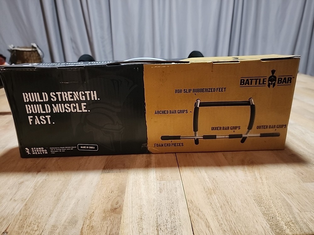 BATTLE BAR Pull Up Bar for Upper Body Workout Push Ups Strength Training