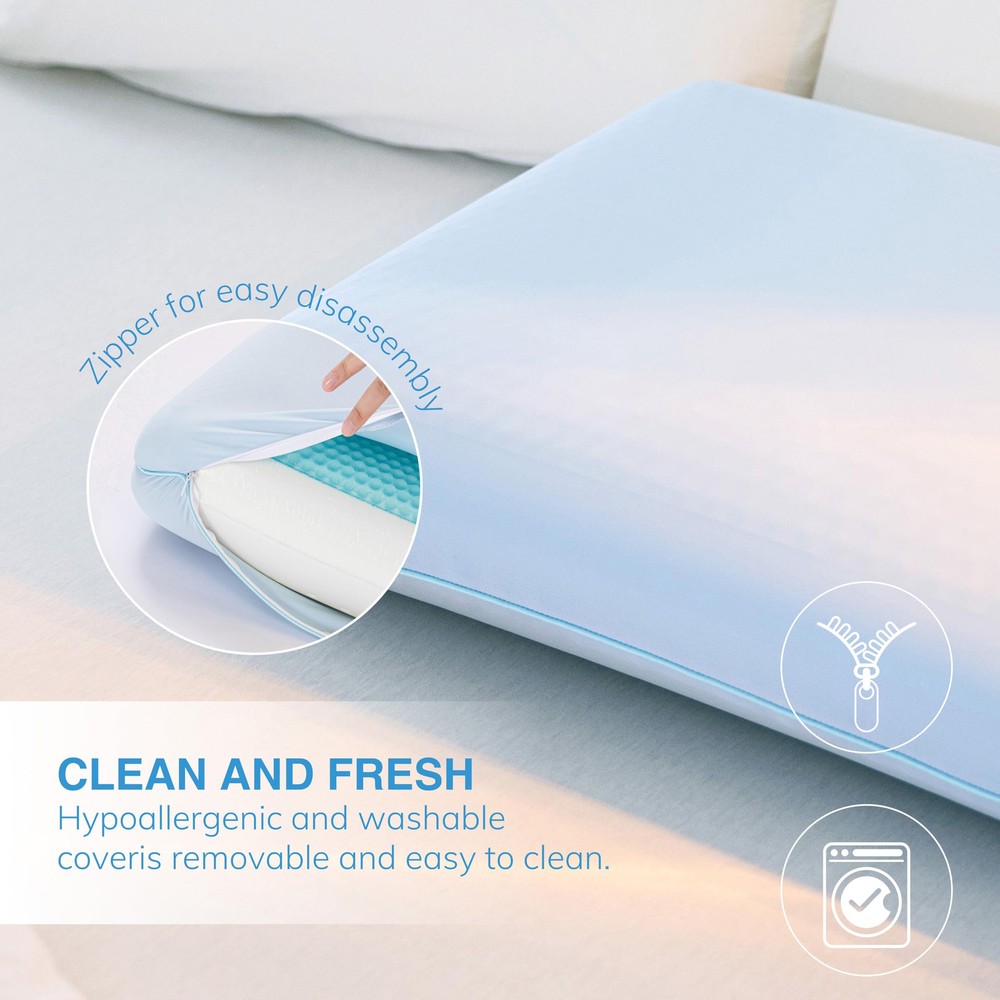 Cooling Memory Foam Pillow with Two-Sided Reversible Cover, Neck Support for ...