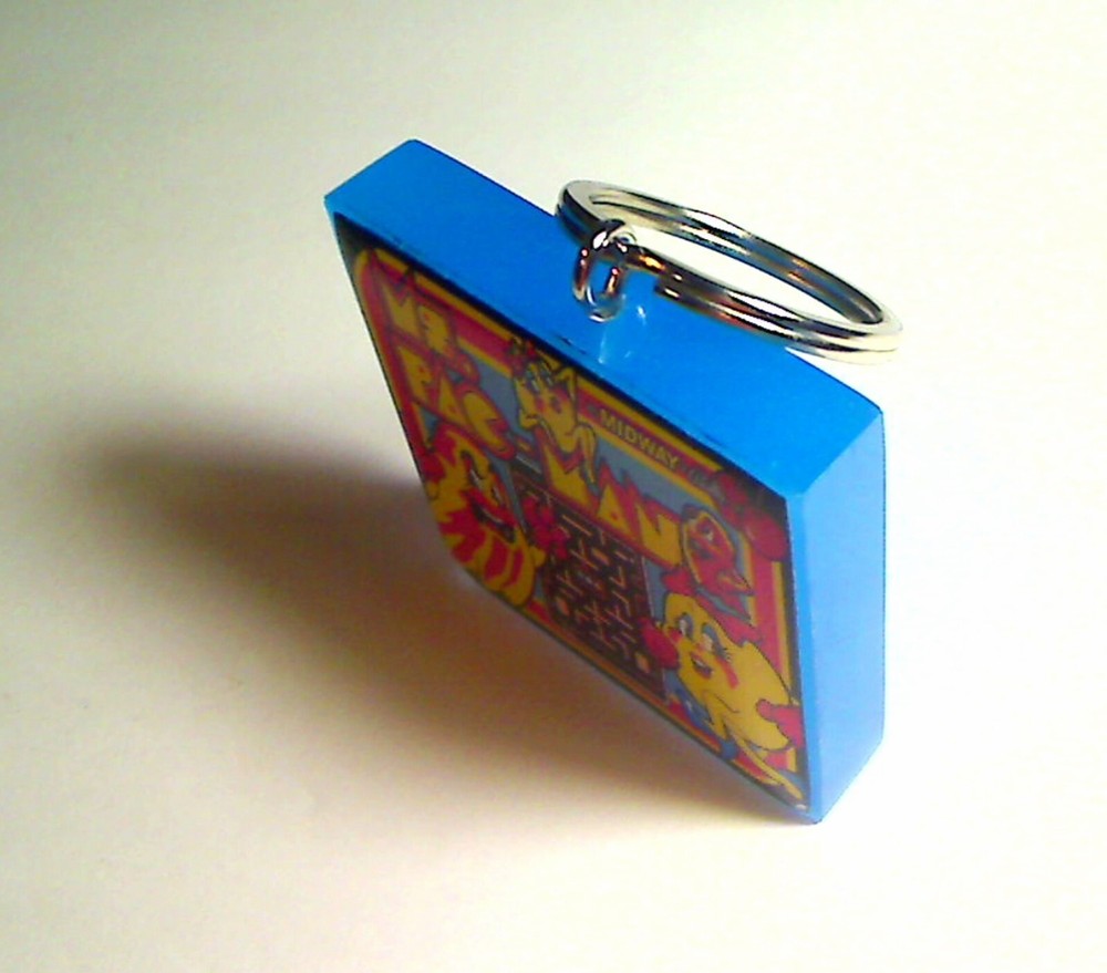 Ms. Pac-Man Arcade Coin Door accessory Keychain